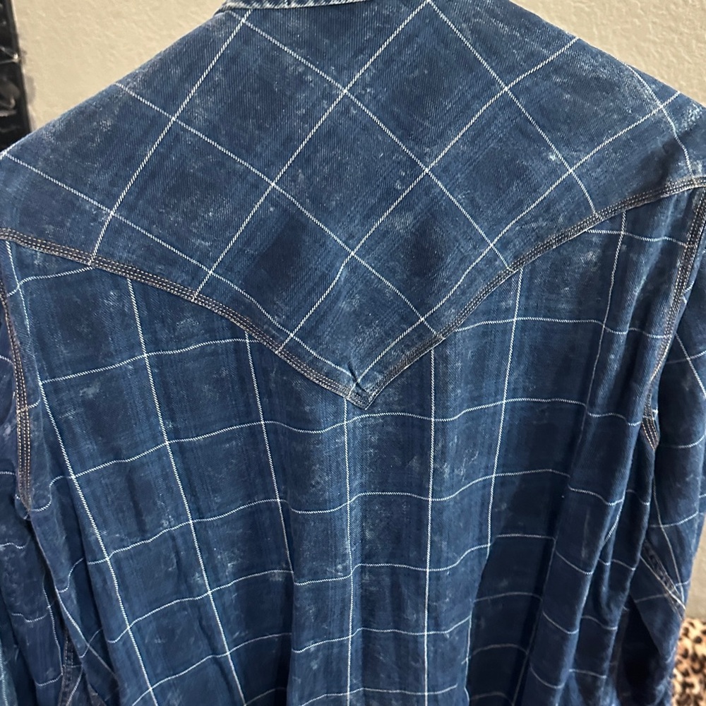 CUADRA Blue Plaid Casual Button-Down Shirt - Picture 6 of 7
